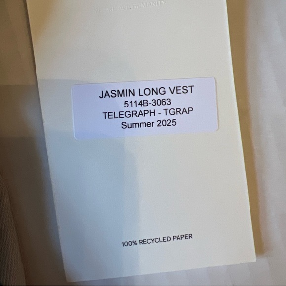 Citizens of Humanity Jasmin Long Vest Normandie Blue MSRP $298 NWT - Picture 12 of 14